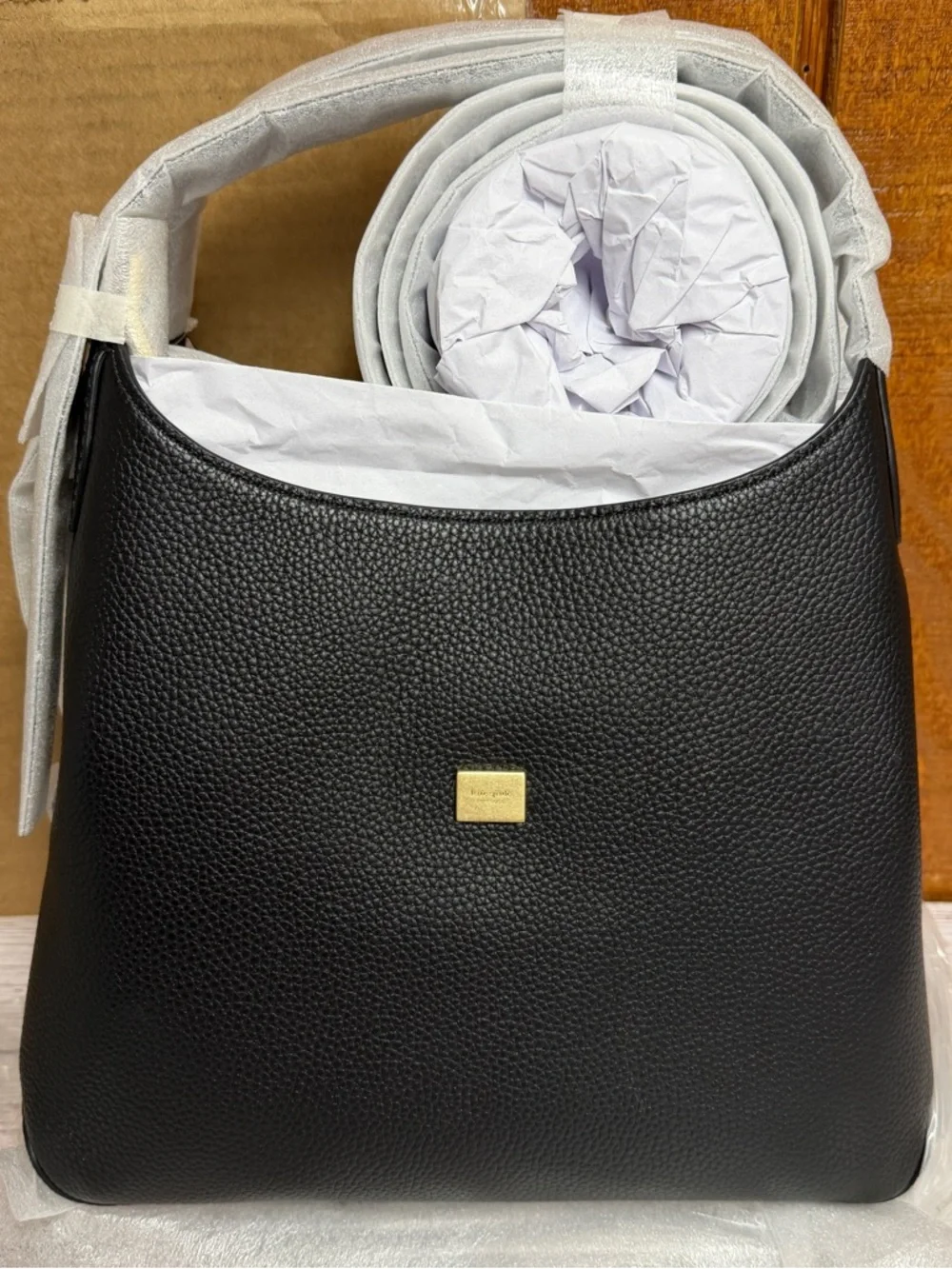 kate spade new york Deco Pebbled Leather Crossbody Tote - Black